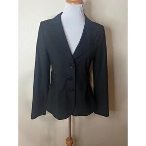 Classiques Entier Black Wool Blazer Tailored Structured Three-Button 8 NEW